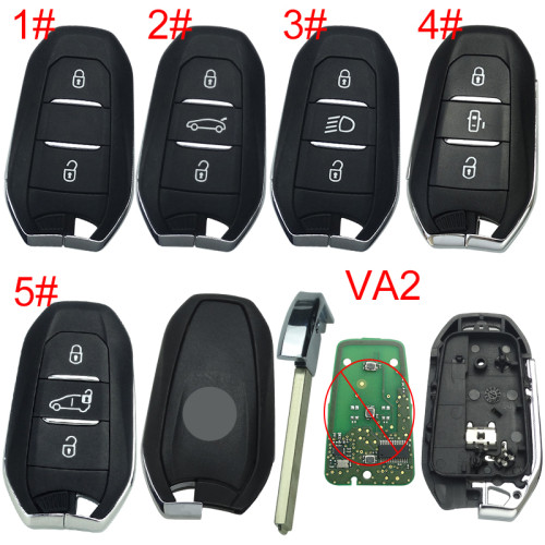 For Peugeot remote key shell with badge, blade VA2. Pls choose the button type