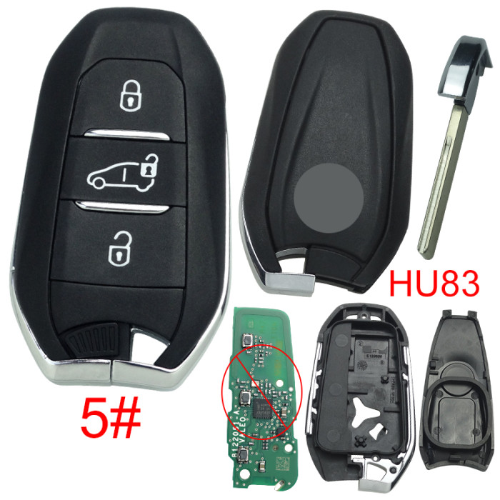 For Citroen remote key shell with badge, blade HU83. Pls choose the button type