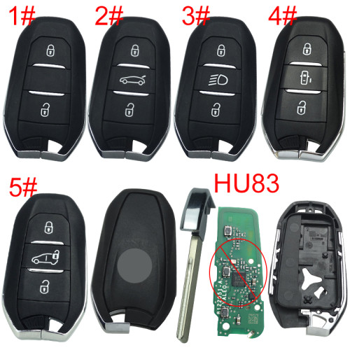 For Peugeot remote key shell with badge, blade HU83. Pls choose the button type