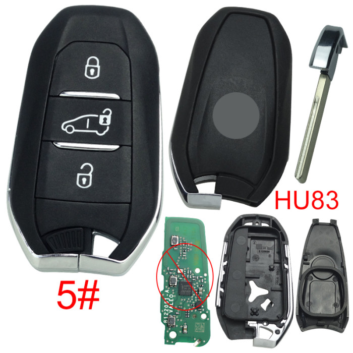 For Peugeot remote key shell with badge, blade HU83. Pls choose the button type