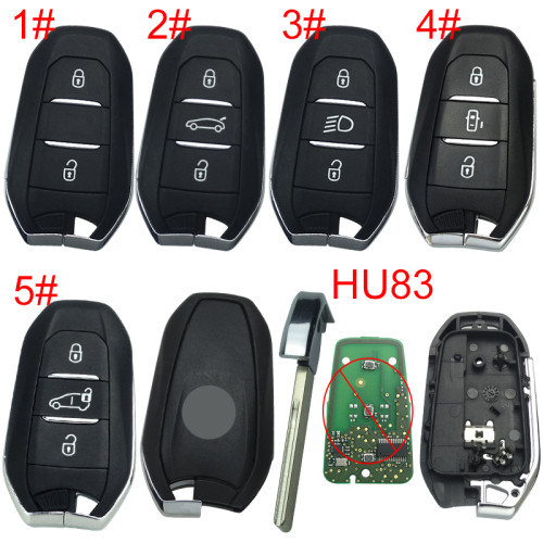 For Peugeot remote key shell with badge, blade HU83. Pls choose the button type
