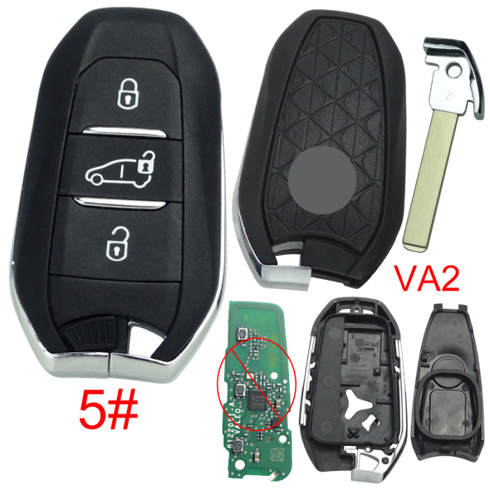 For Citroen DS remote key shell with badge, blade VA2. Pls choose the button type