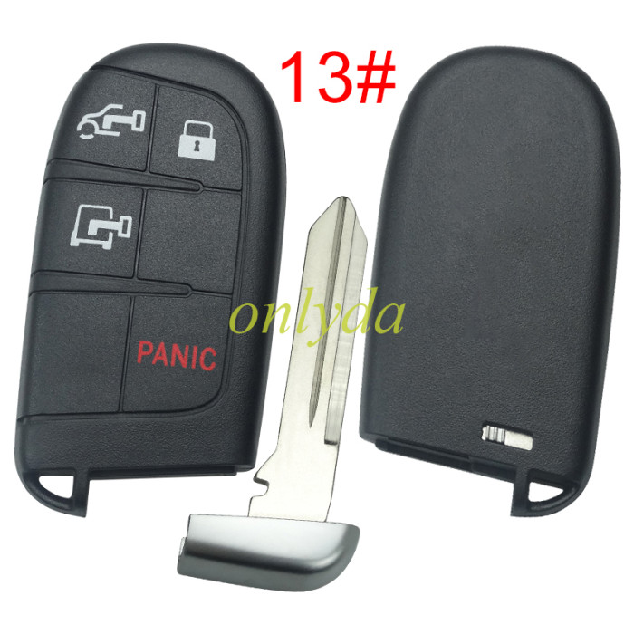 For Chrysler  remote key shell with blade CY24,the key pad can't remove ，without badge , pls choose button