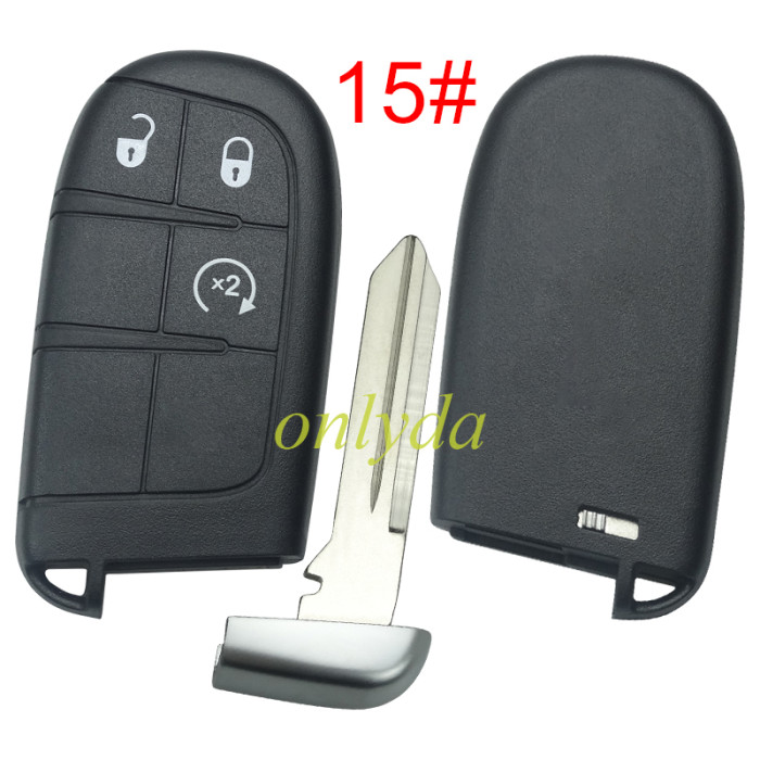For Chrysler  remote key shell with blade CY24,the key pad can't remove ，without badge , pls choose button
