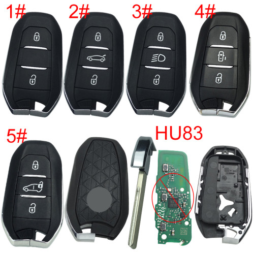 For Citroen DS remote key shell with badge, blade HU83. Pls choose the button type