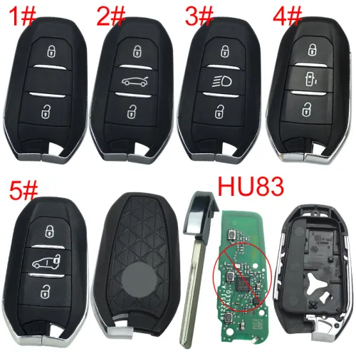 For Citroen DS remote key shell with badge, blade HU83. Pls choose the button type