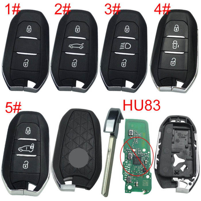 For Citroen DS remote key shell with badge, blade HU83. Pls choose the button type