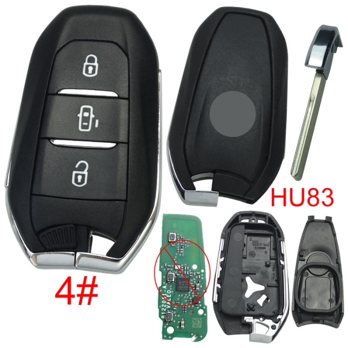 For Peugeot remote key shell with badge, blade HU83. Pls choose the button type