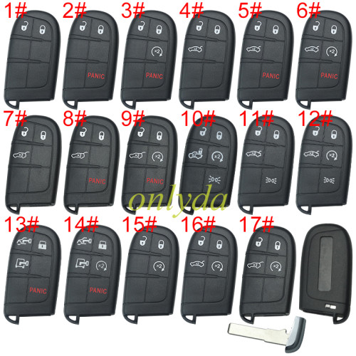 For Dodge remote key shell with blade SIP22, with badge , pls choose button
