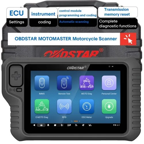 2025 OBDSTAR MOTOMASTER Motorcycle Scanner with Built-in CAN FD DoIP Support MOTO Diag IMΜΟ , ECU Flasher, ODO Meter, RFID, Remote Test