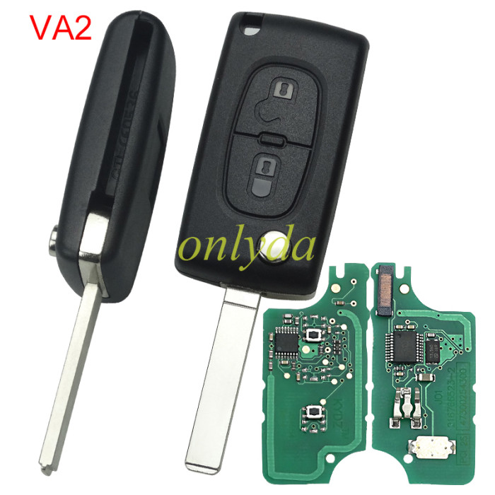 Copy KYDZ Brand Citroen/Peugeot CE0536 2 Button Flip  Remote Key  ASK model  with VA2 and HU83 blade , please choose the key shell ， with 46 chip