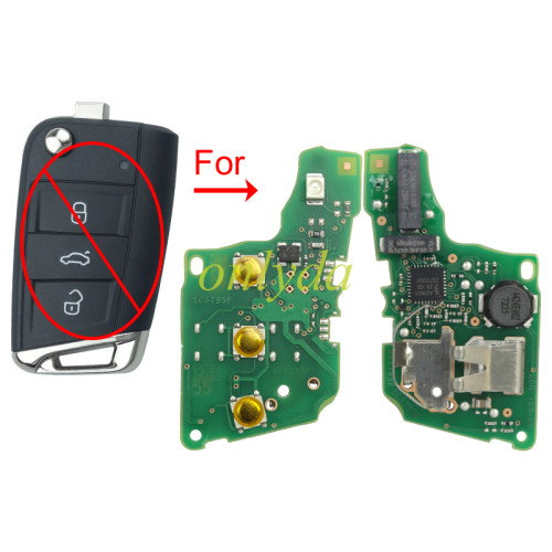Only PCB VW original Keyless 3 button remote key 434mhz   with 2G6 959 752D  with  MQB49/5C/NCP21A2W chip CMIIT ID 2016dj3959  with 434mhz