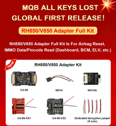 OBDSTAR RH850/V850 Adapter Kit Works with X300 Classic G3, X300 PRO4 for MQB All Keys Lost, Airbag Reset, Dashboard, ELV, BCM