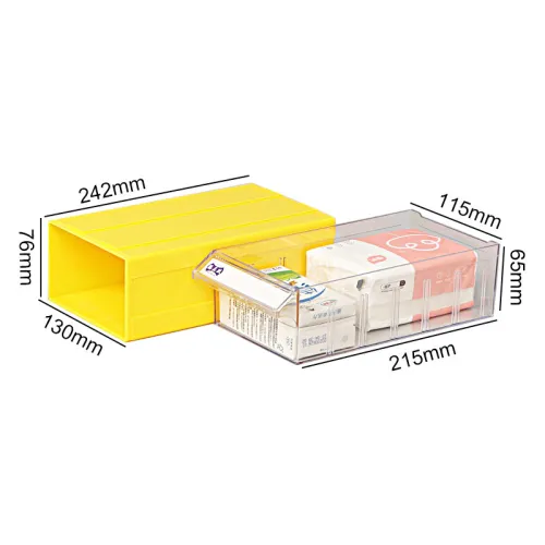 storage box, outer box 130mm*76mm*242mm；  inner box 115mm*65mm*215mm