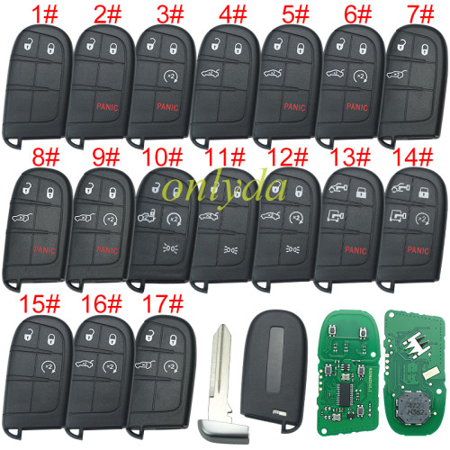 For  Dodge Durango Journey Charger Challenger Fiat Freemont 2011-2016 Fiat Ottimo 500  46CHIPS , 433MHZ FCC ID :M3N-40821302， pls choose button