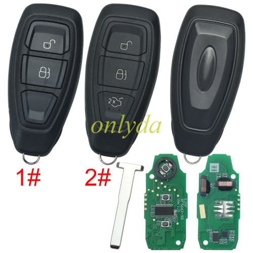 For Ford Focus 2/ 3 button  Keyless remote key  with 434mhz fcc ID :KR55WK48801,original chip is 04962, now use the replacement chip,apply for focus escape mondeo without chip, pls choose button