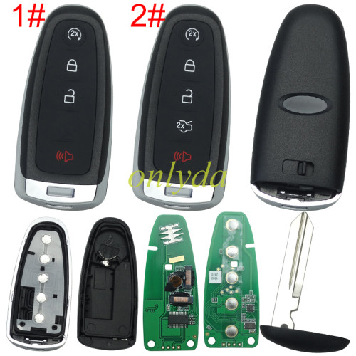 For Ford Keyless 5 button remote key with PCF7953 AC1500 chip-434mhz ASK model， pls choose button