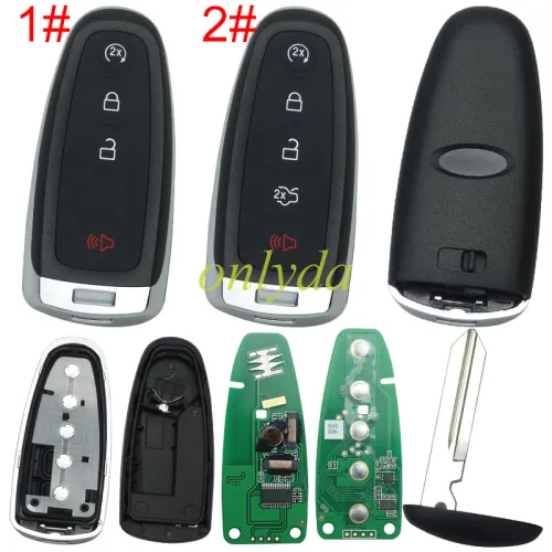 For Ford Keyless 5 button remote key with PCF7953 AC1500 chip-434mhz ASK model， pls choose button