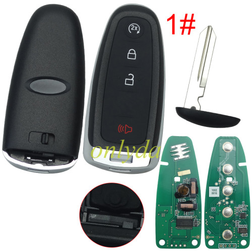 For Ford Keyless 4+1 button remote key with 4D63 chip -315mhz ASK model                               FCCID-M3N5WY8609 Smart Key For Remote Key For 2013 Ford escape Part Number: 164-R7995, pls choose button