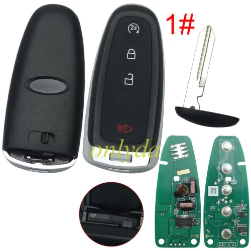 For Ford Keyless 4+1 button remote key with 4D63 chip -315mhz ASK model                               FCCID-M3N5WY8609 Smart Key For Remote Key For 2013 Ford escape Part Number: 164-R7995, pls choose button
