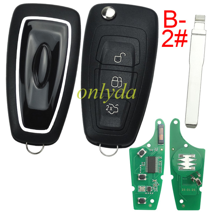For Ford Mondeo /Focus remote key with 433.92MHZ FSK model  with 49 chip GK2T15K601-AB A2C94379403, pls choose button