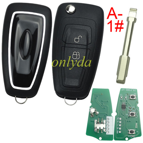ForFord Mondeo/Focus  remote key with 433.92MHZ FSK model  with 4D63 chip BK2T15K601-AA/AB/AC  A2C53435329, pls choose buttton