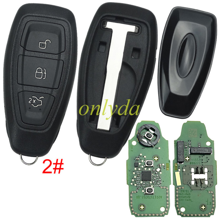 For Ford 2/3 button  Keyless remote key  with NCF297XV  /Hitag pro/ ID49 chip 434mhz Model - FIESTA VII 2021+ Part number - A2C17105200 K1BT-15K601-AD original PCB+ aftermarket shell , pls choose button