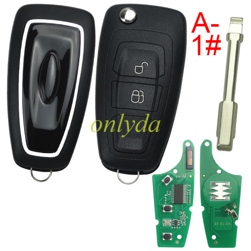 For Ford Mondeo /Focus remote key with 433.92MHZ FSK model  with 49 chip GK2T15K601-AB A2C94379403, pls choose button