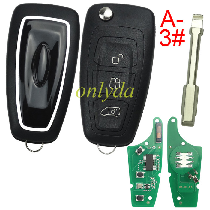 For Ford Mondeo /Focus remote key with 433.92MHZ FSK model  with 49 chip GK2T15K601-AB A2C94379403, pls choose button