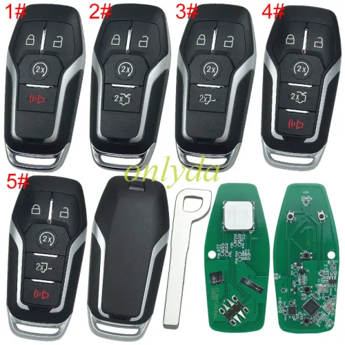 KYDZ Brand Ford Aftermarket remote key with 902mhz HITAG PRO/ 49chip/ NCF2951F Keyless FCC.M3N-A2C31243300  HU101, pls choose button