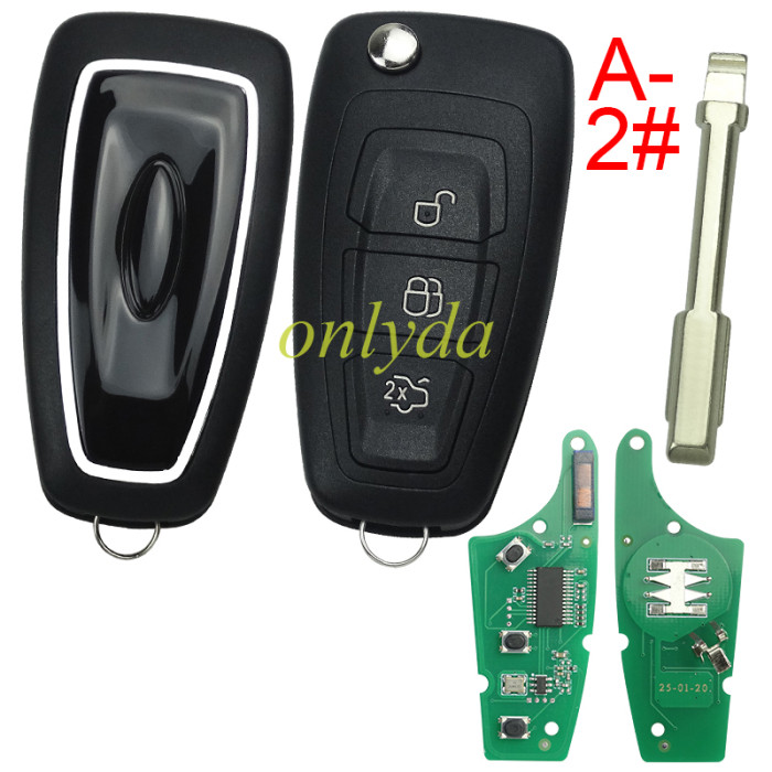 For Ford Mondeo /Focus remote key with 433.92MHZ FSK model  with 49 chip GK2T15K601-AB A2C94379403, pls choose button