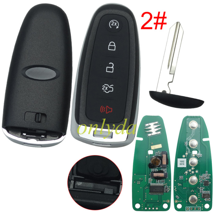 For Ford Keyless 4+1 button remote key with 4D63 chip -315mhz ASK model                               FCCID-M3N5WY8609 Smart Key For Remote Key For 2013 Ford escape Part Number: 164-R7995, pls choose button