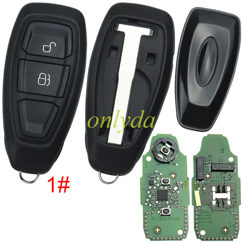 For Ford 2/3 button  Keyless remote key  with NCF297XV  /Hitag pro/ ID49 chip 434mhz Model - FIESTA VII 2021+ Part number - A2C17105200 K1BT-15K601-AD original PCB+ aftermarket shell , pls choose button