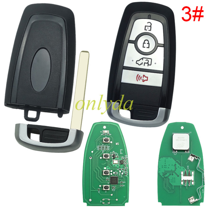 For 2020 Ford Mustang Cobra Way 3+1button Smart key 4B 315mhz 49 chip， pls choose button