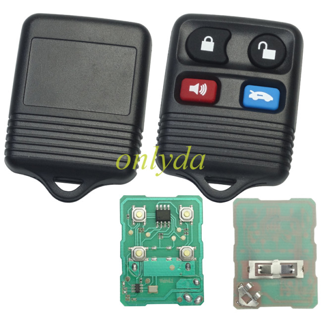 For  Ford 4button Remote control (Black） with Changeable Frequency(315mhz 434mhz)