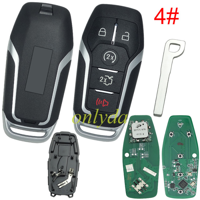 Mustang Keyless  remote key with 902MHZ with 49 chip  KCC-CRM-TAL-A2C81541400 A2C92465102 K-D0240 08 5R2-S 16090509838  chip: NXP F295DF 1300 SFC915.1 02 ZnD16420, pls choose button