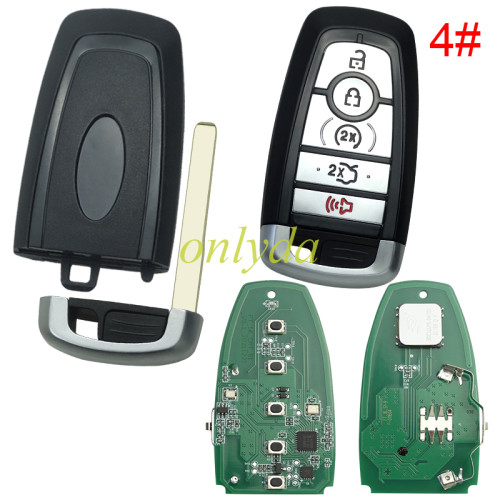 for Ford Keyless 4+1 button  remote key  with 434mhz/868mhz /902mhz FSK with HITAG PRO 49 chip NCF2951F FCC ID: M3N-A2C93142600 P/N: 164-R8198, 5933985        JL1T-15K601-BA/BB Smart Key for 2018 - 2020 Ford Expedition 2017 - 2019 Ford Explorer  2019 - 2020 Ford Edge ST, pls choose frequency and button