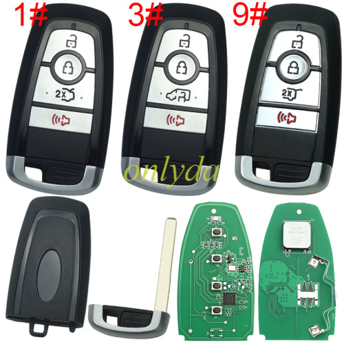 For 2020 Ford Mustang Cobra Way 3+1button Smart key 4B 315mhz 49 chip， pls choose button