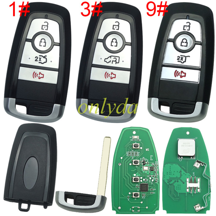 For 2020 Ford Mustang Cobra Way 3+1button Smart key 4B 315mhz 49 chip， pls choose button
