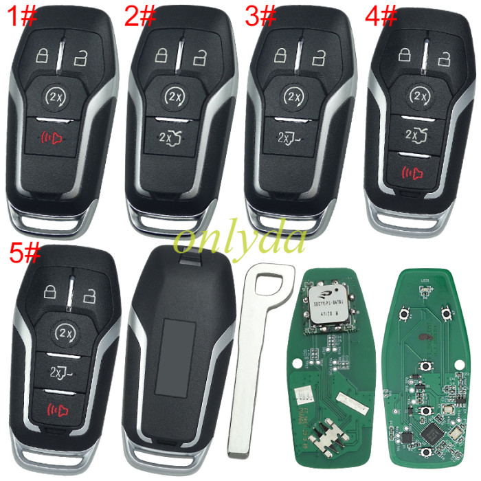 Mustang Keyless  remote key with 902MHZ with 49 chip  KCC-CRM-TAL-A2C81541400 A2C92465102 K-D0240 08 5R2-S 16090509838  chip: NXP F295DF 1300 SFC915.1 02 ZnD16420, pls choose button