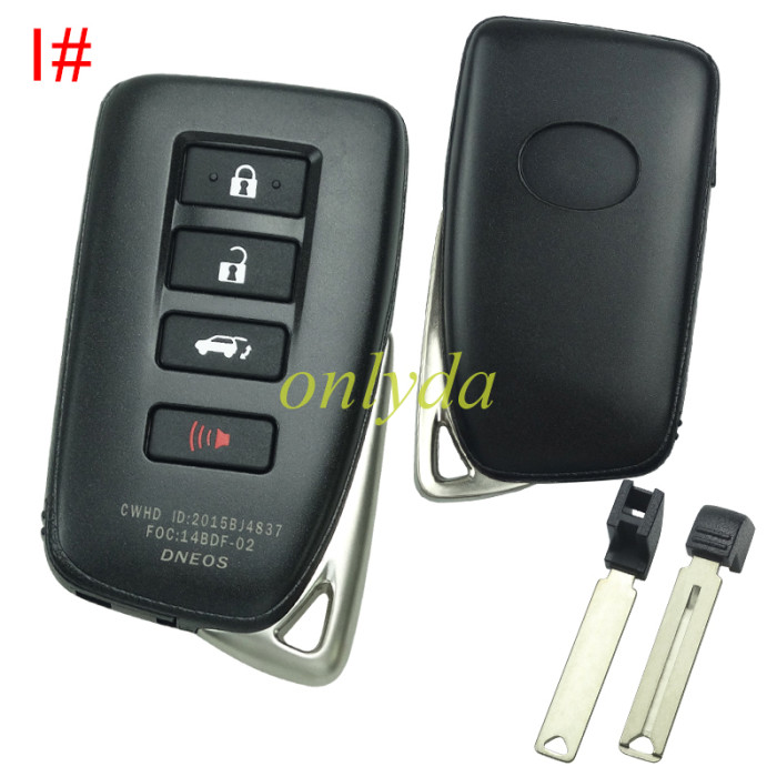 For Lexus  modified remote key blank with blade with badge  , pls choose button