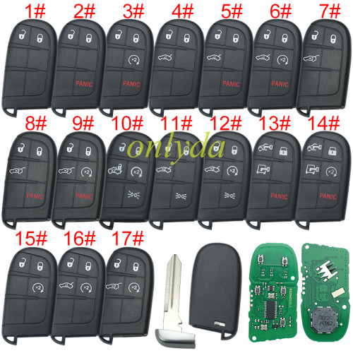 For Jeep Grand Cherokee2014-2019 Chrysler 300 Dodge Durango Journey Charger Challenger Fiat Freemont 2011-2016 Fiat Ottimo 500  46CHIPS , 433MHZ FCC ID :M3N-40821302， pls choose button