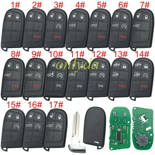 For Jeep Grand Cherokee2014-2019 Chrysler 300 Dodge Durango Journey Charger Challenger Fiat Freemont 2011-2016 Fiat Ottimo 500  46CHIPS , 433MHZ FCC ID :M3N-40821302， pls choose button