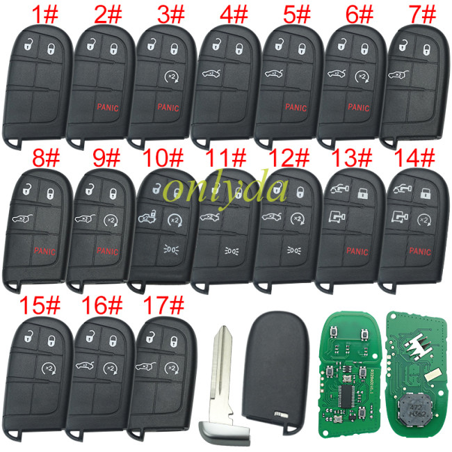 For  Dodge Durango Journey Charger Challenger Fiat Freemont 2011-2016 Fiat Ottimo 500  46CHIPS , 433MHZ FCC ID :M3N-40821302， pls choose button