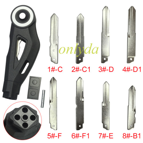 KAWASAKI motorcycle key blank without logo White circle , pls choose blade