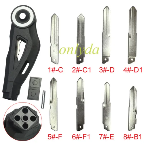 KAWASAKI motorcycle key blank without logo White circle , pls choose blade