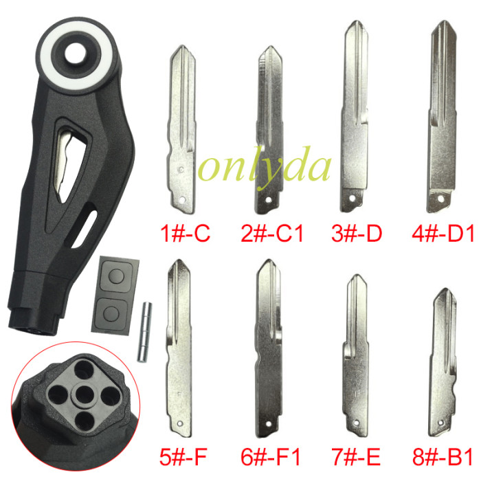 KAWASAKI motorcycle key blank without logo White circle , pls choose blade