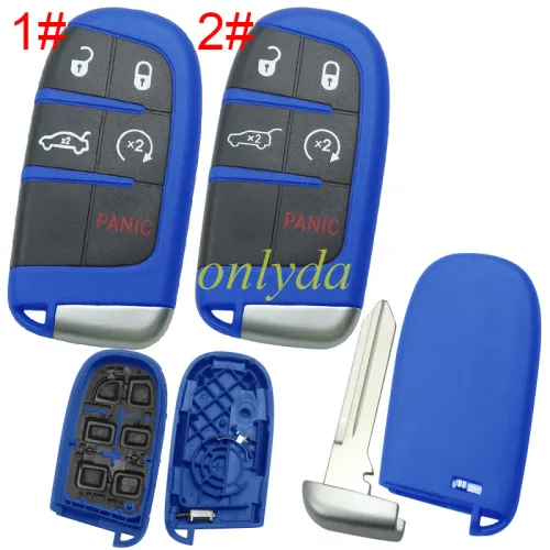 For Chrysler key blank with blue color without badge， pls choose button
