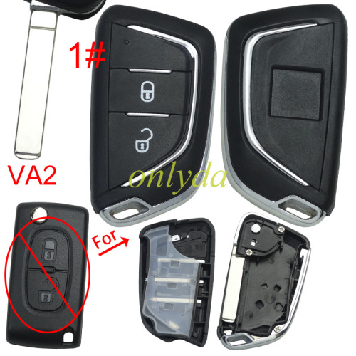 For Citroen modified key shell   , with Badge place, Without  battery holder,  blade VA2  , pls choose button 
