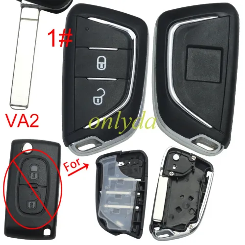 For Citroen modified key shell   , with Badge place, Without  battery holder,  blade VA2  , pls choose button 
